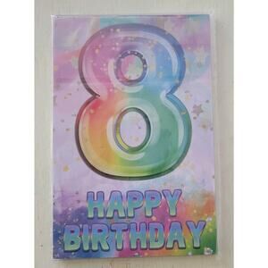8th Birthday Party Rainbow Invitations w/Envelopes Set of 2 (40 invitations) New